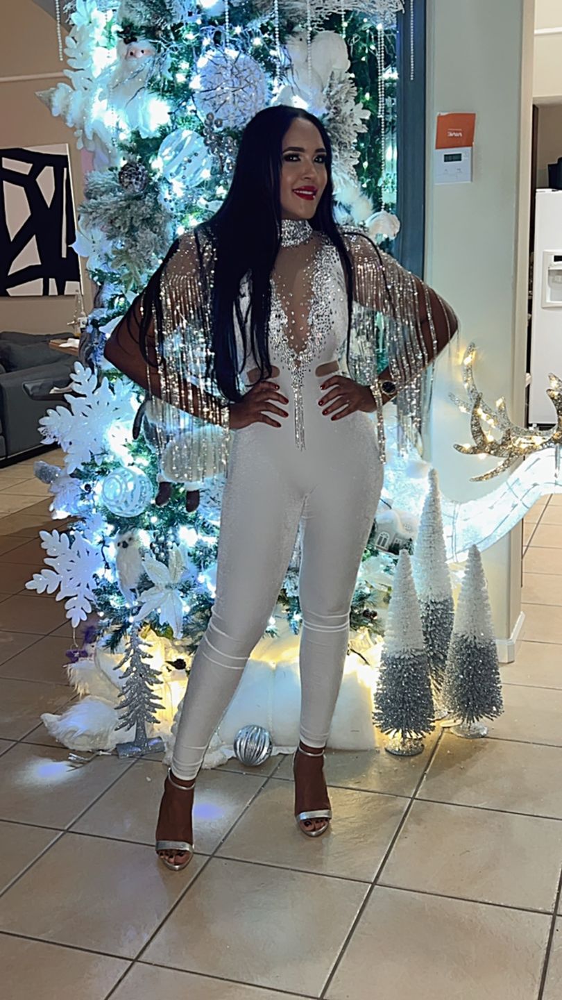 Customer photo review of Micah White Diamante Bodysuit (Ready To Ship)