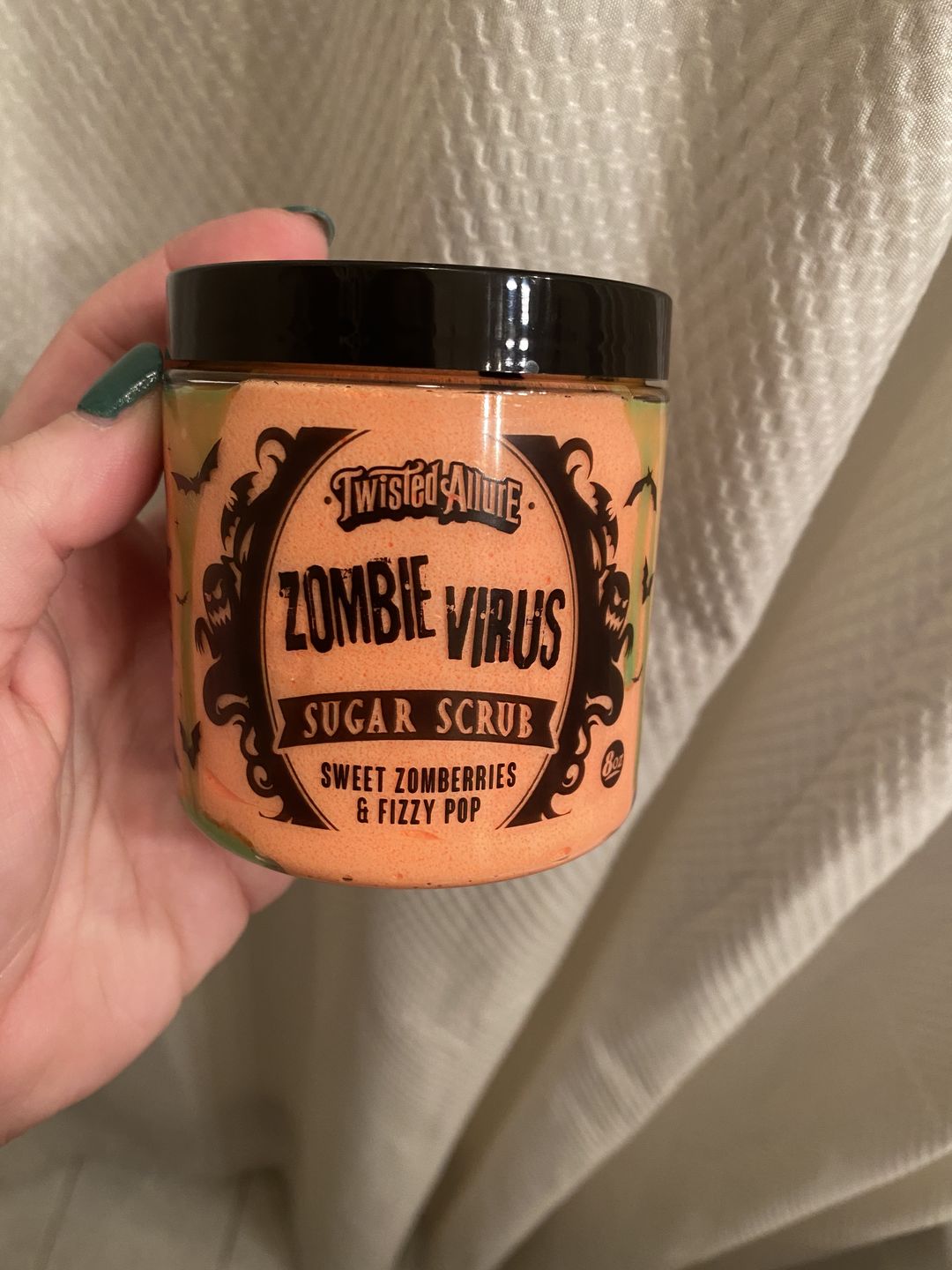 Customer photo review of Zombie Virus Sugar Scrub ( Zomberries & Fizzy Pop)