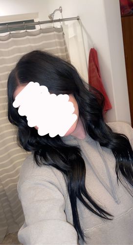 Customer photo review of Full Shine 100% Human Hair Halo Extension Jet Black(#1)