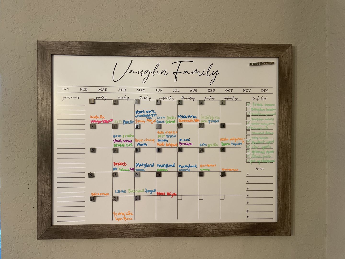 Customer photo review of Monthly Horizontal Whiteboard + 3 custom boxes | Pennington Style