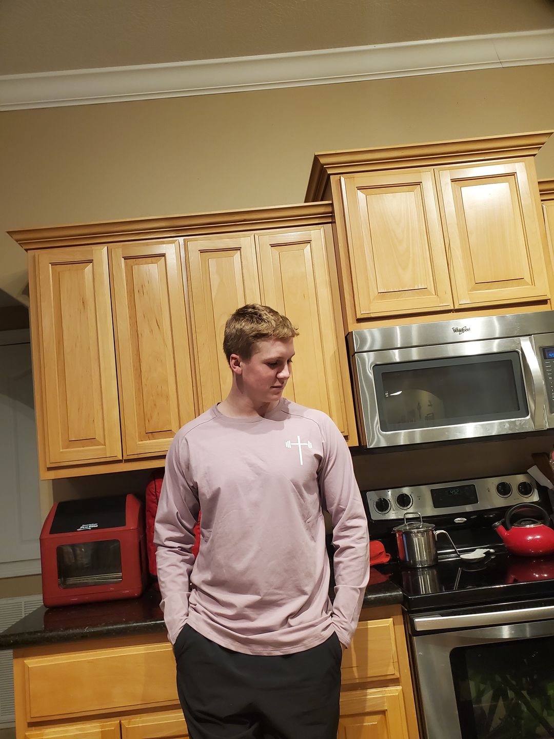 Customer photo review of Long Sleeve Performance Tee - Light Purple