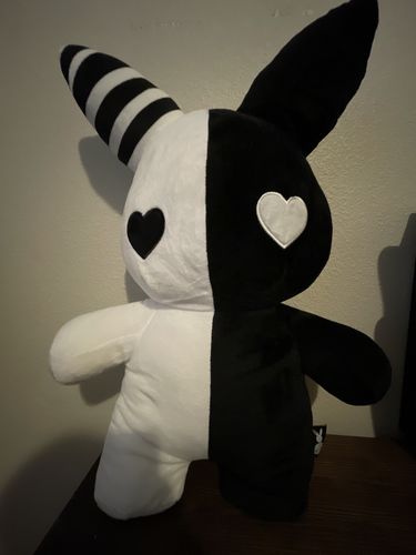 Customer photo review of Rabbit Plushie 20" (BLACK/WHITE)