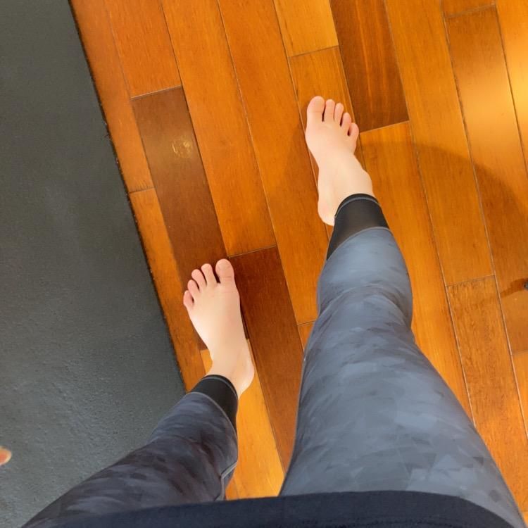 Customer photo review of ZOMIGEN｜幾何学柄レギンス ハイウエスト メッシュ切り替え