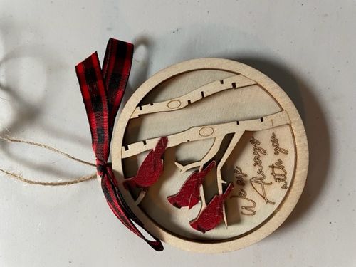 Customer photo review of Handmade memorial ornament with Cardinals- We Are Always With You💖
