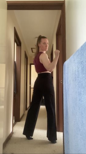 Customer photo review of Impact Wide Leg Pants - Black