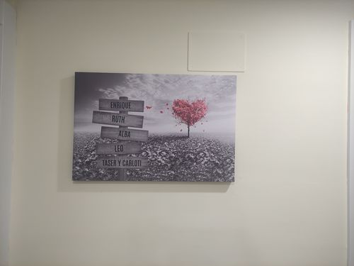 Customer photo review of Lienzo Árbol Corazón con Nombres Personalizados