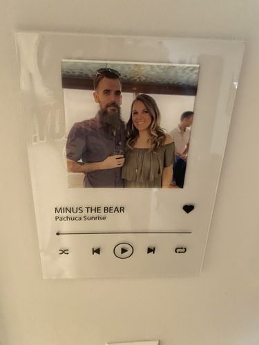Customer photo review of Custom Song Plaque - The Best Anniversary Gift for Couples
