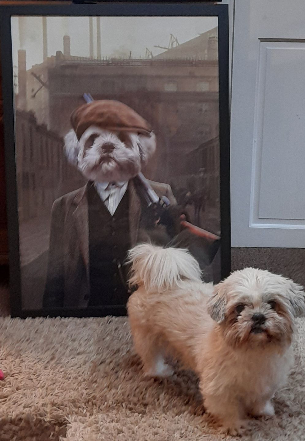 Customer photo review of The Thug (Peaky Blinders Inspired): Custom Pet Portrait