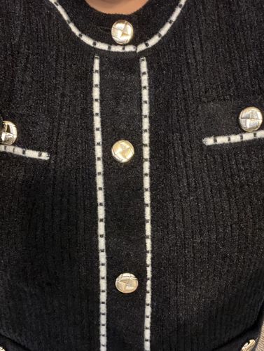 Customer photo review of Contrast Trim Tweed Cardigan