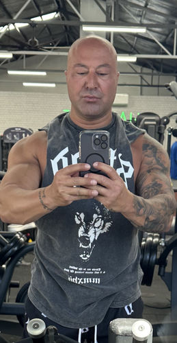 Customer photo review of Wolves - Muscle Singlet - Acid Wash