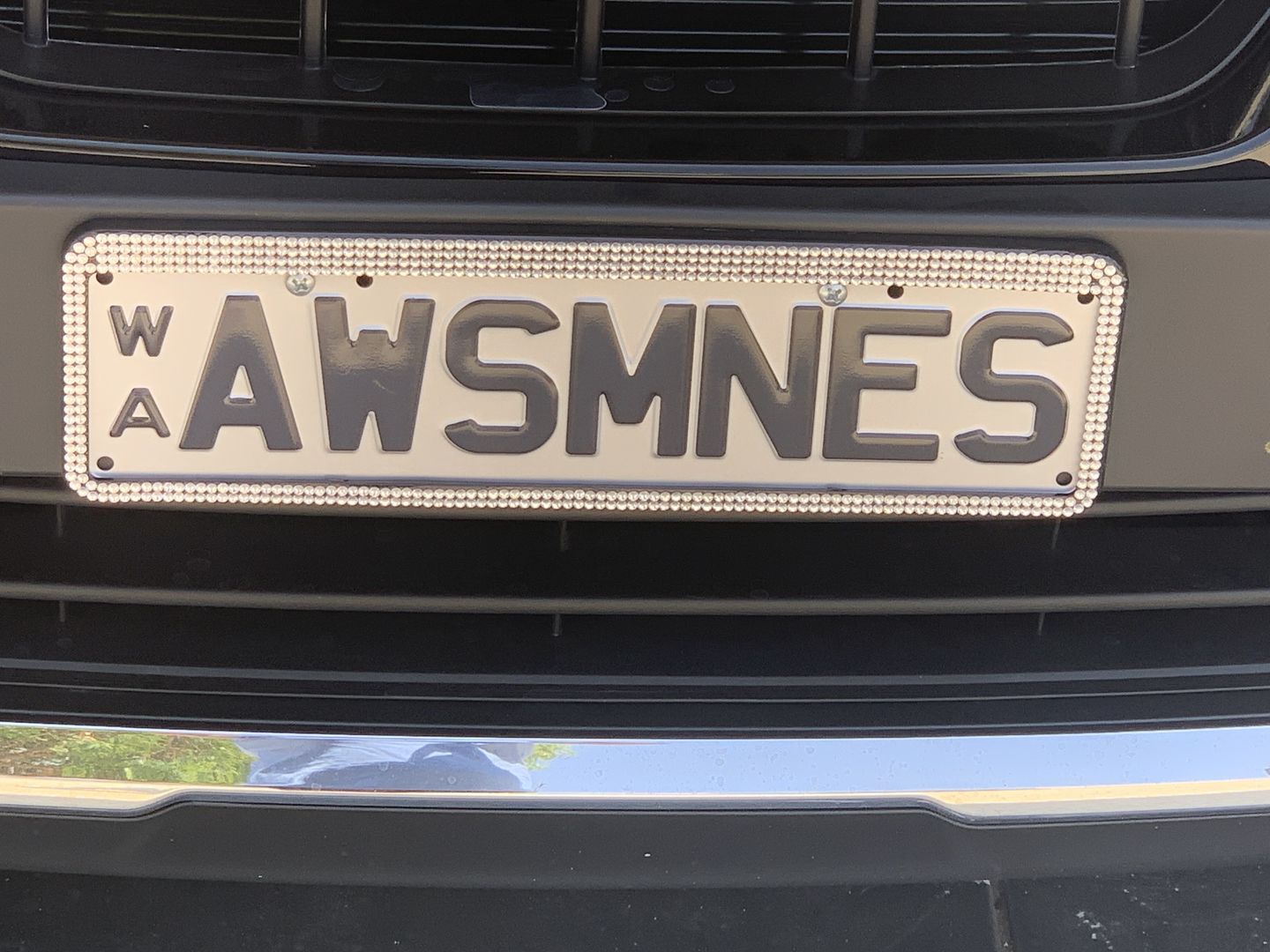 Customer photo review of Bling Number Plate Frames
