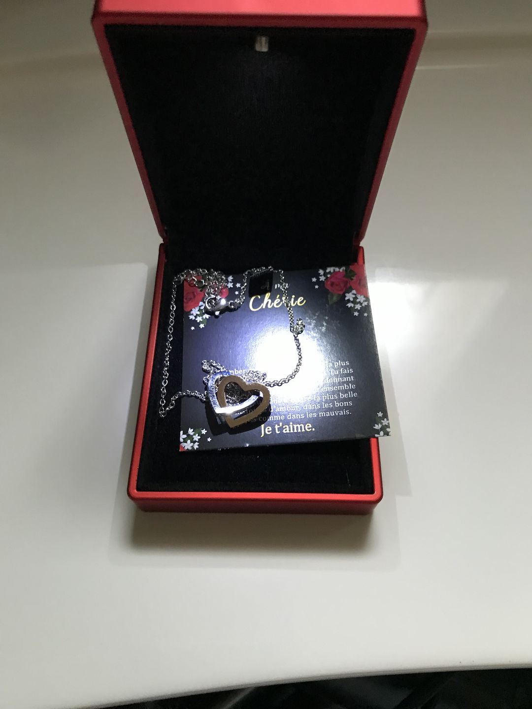 Customer photo review of ETERNITY • Collier Déclaration d'amour Double Cœur