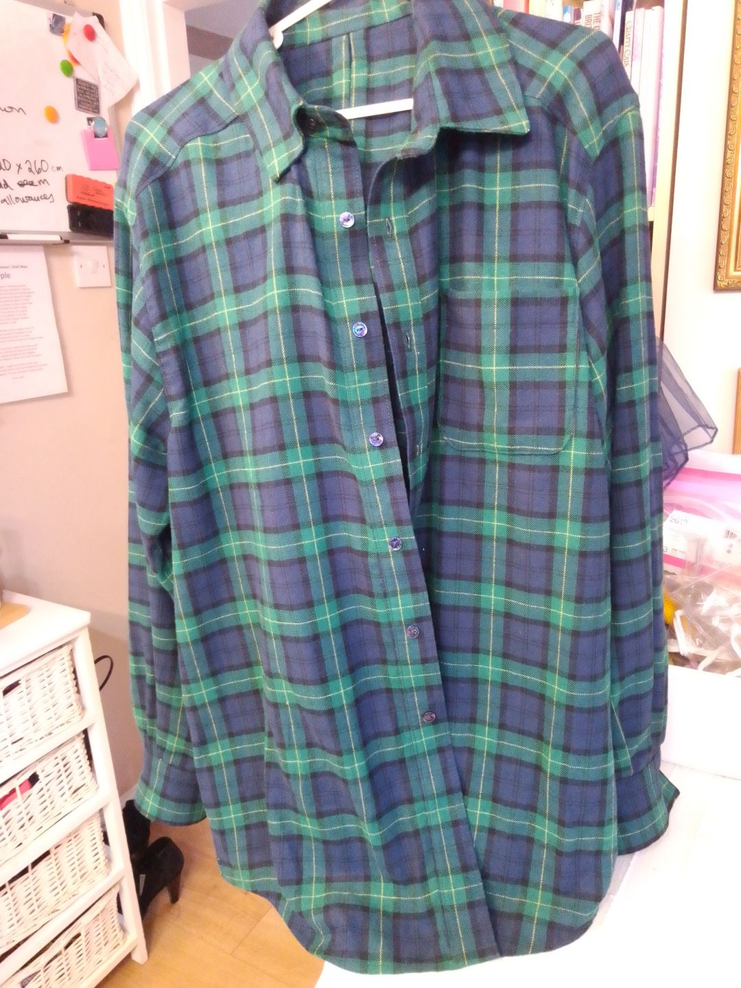 Customer photo review of Navy and Green Tartan Brushed Cotton Fabric