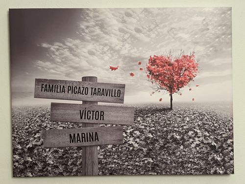 Customer photo review of Lienzo Árbol Corazón con Nombres Personalizados