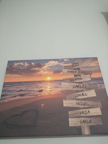 Customer photo review of Lienzo personalizado Corazon en la Playa