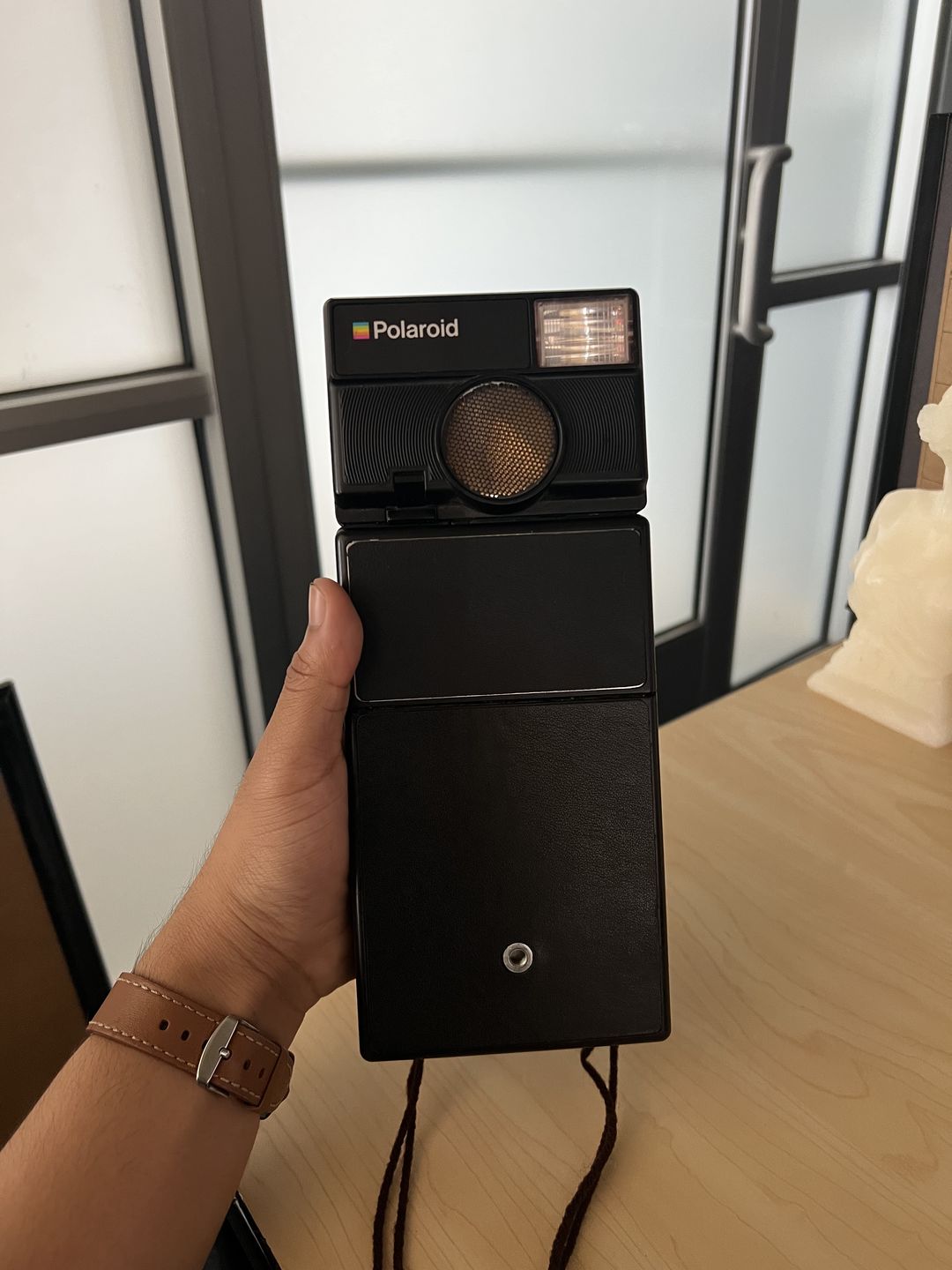Customer photo review of SX-70/SLR-680 Black Leather Folding Camera Skins