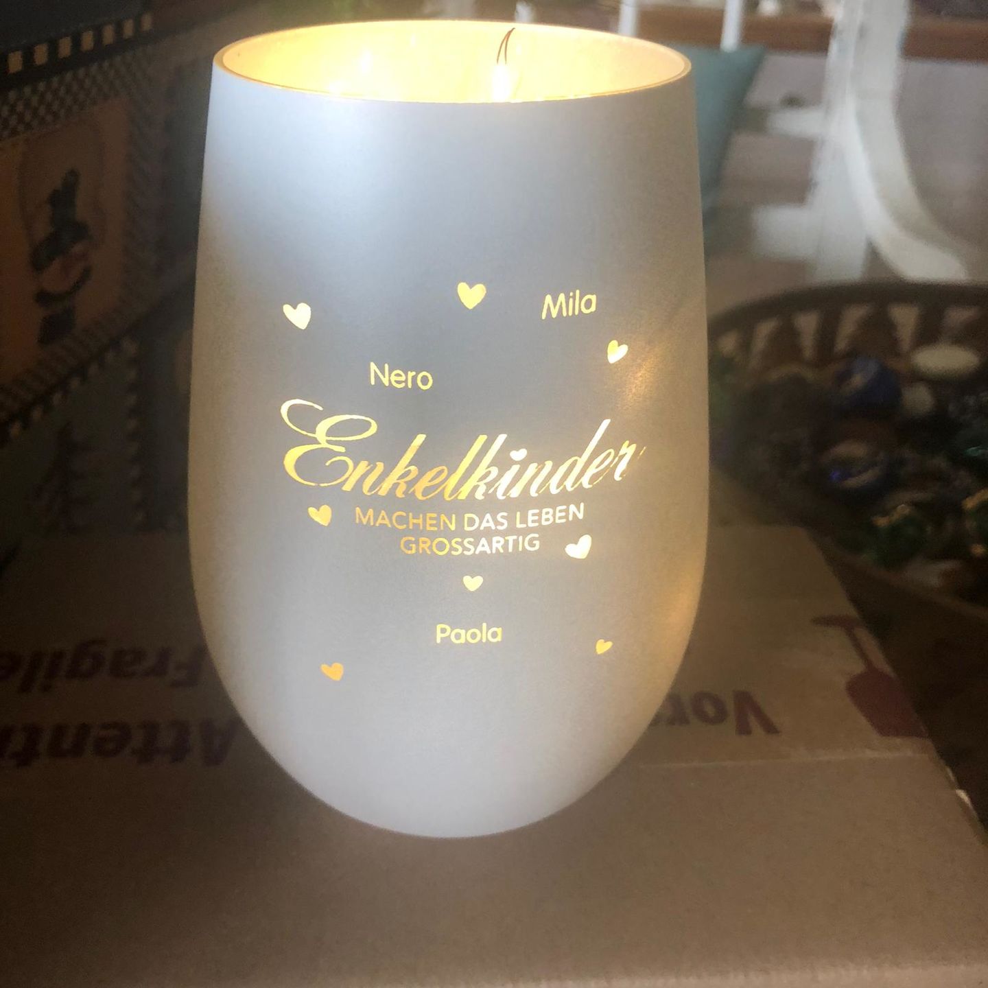 Customer photo review of Meine Enkelkinder - Großeltern-Windlicht