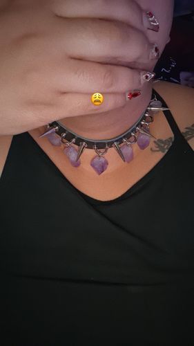 Customer photo review of Amethyst Crown Collar