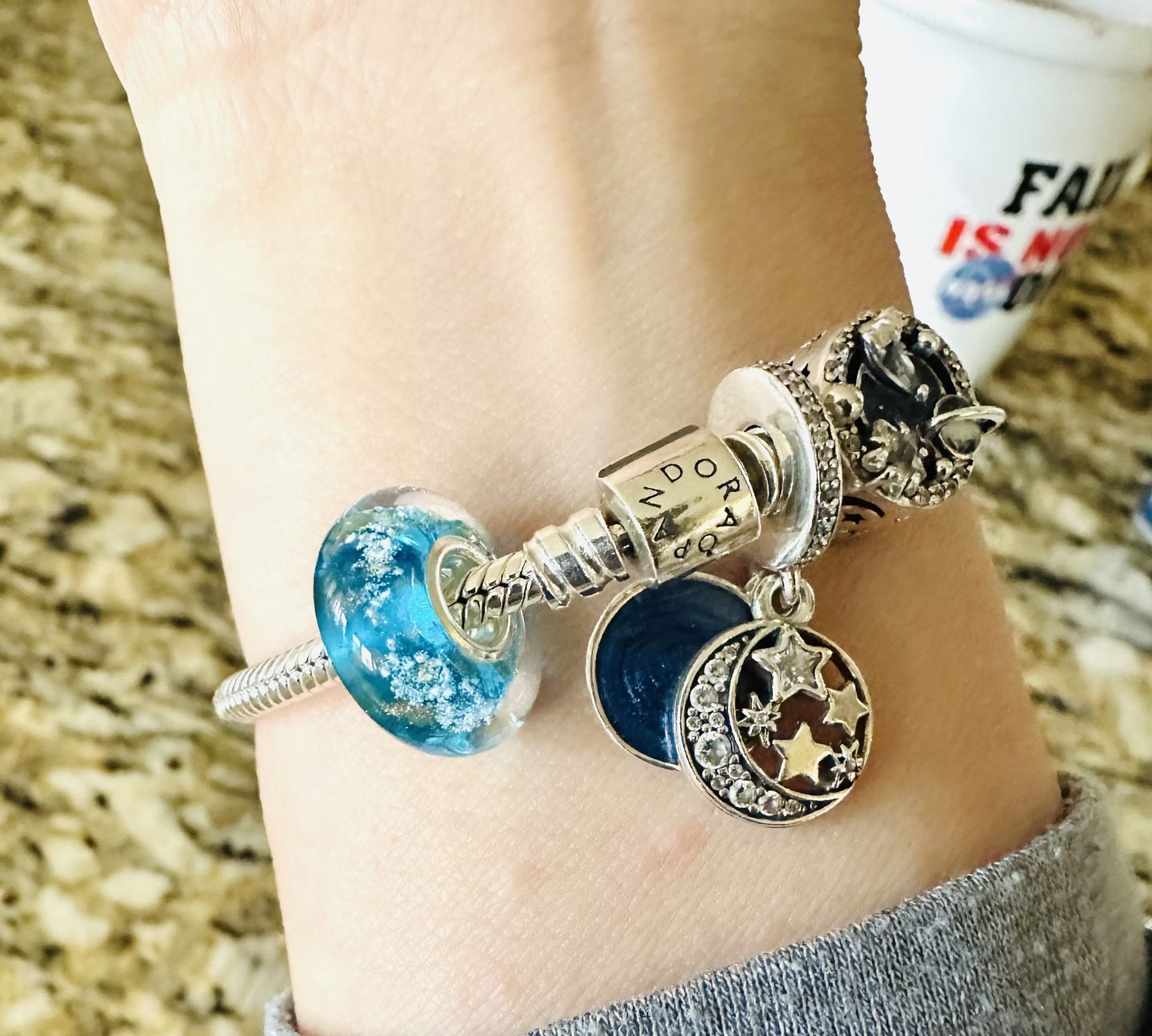 Customer photo review of Glass Cremation Bead - Pandora Compatible