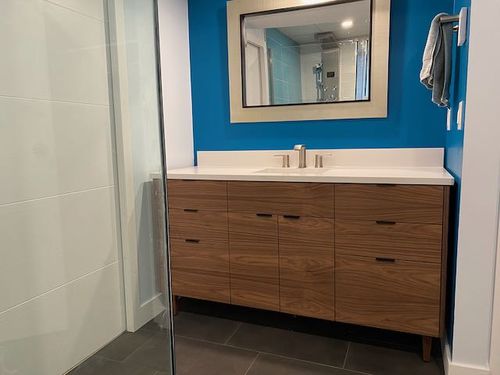 Customer photo review of Austin 60" American Black Walnut Bathroom Vanity