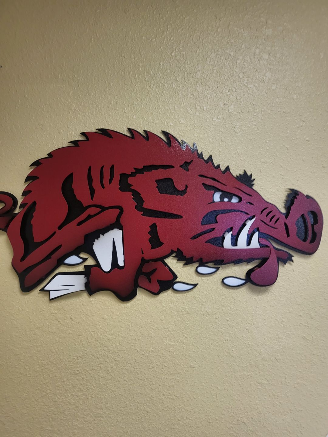 Customer photo review of Arkansas Razorbacks VAULT "Slobbering Hog" 3D Vintage Metal Wall Art