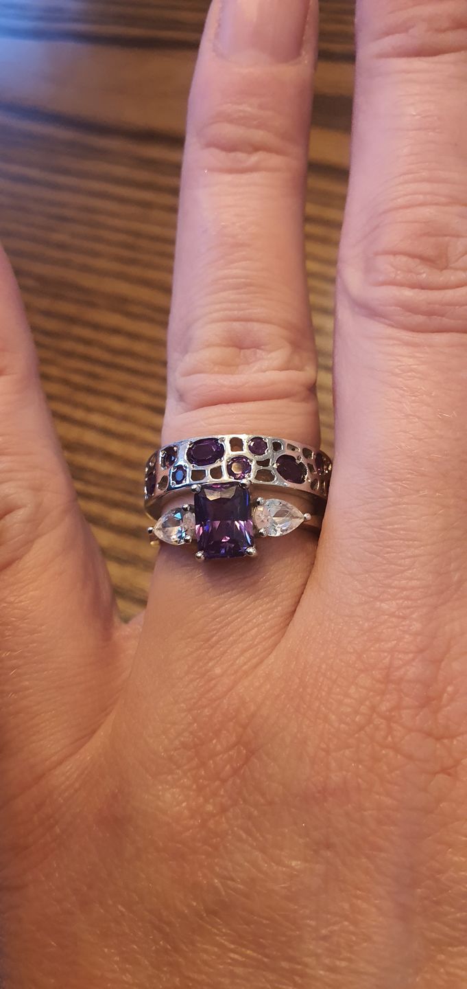 Customer photo review of Amethyst Lattice Band Ring