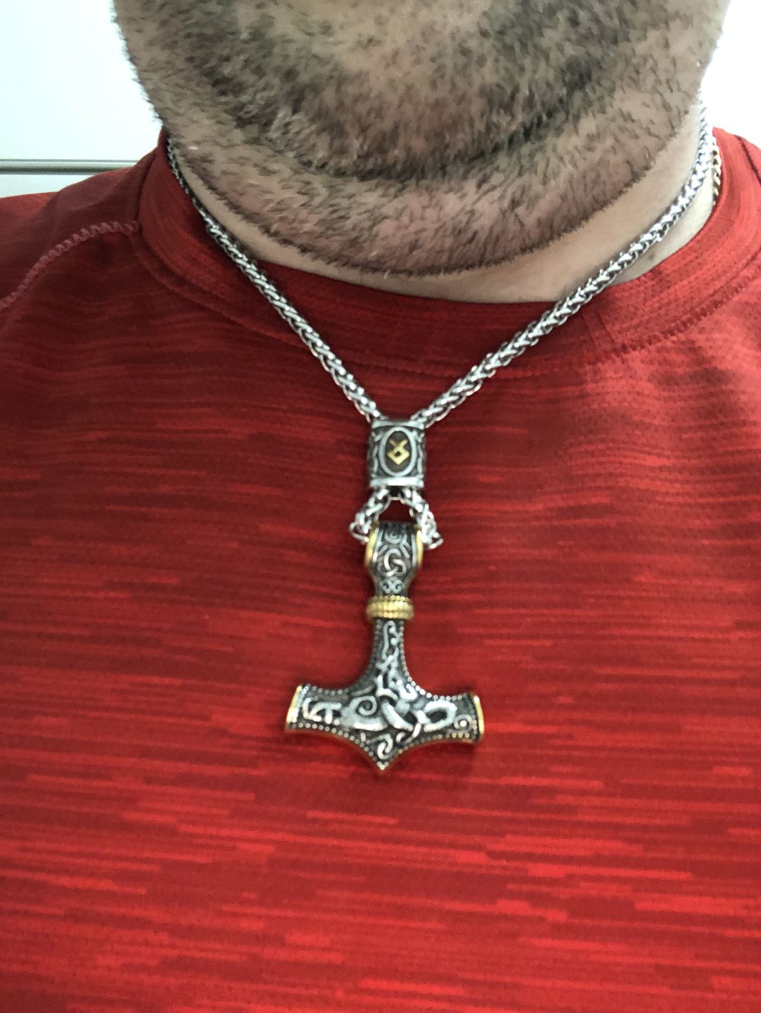 Customer photo review of Mjölnir - Thor's Hammer Stainless Steel Necklace