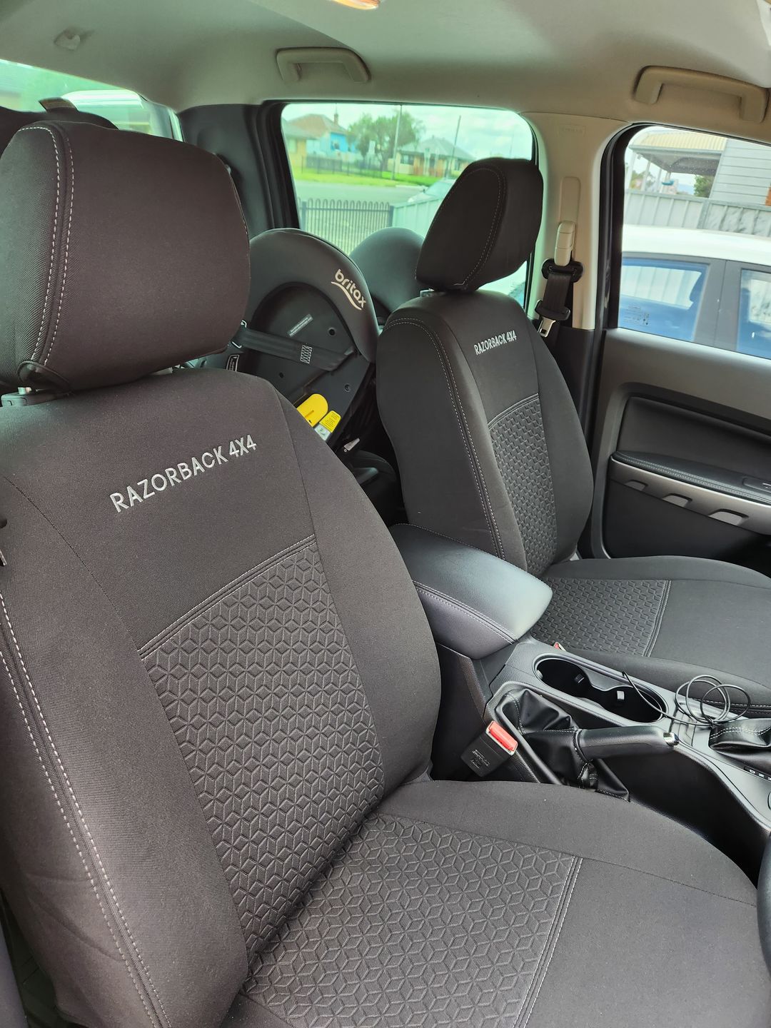 Customer photo review of Ford Ranger PX III Premium Neoprene 2x Front Seat Covers (In Stock)
