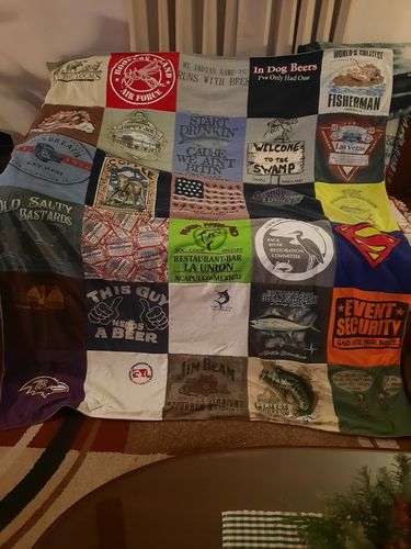 T-shirt quilt featuring baltimore ravens by Susan from MD
