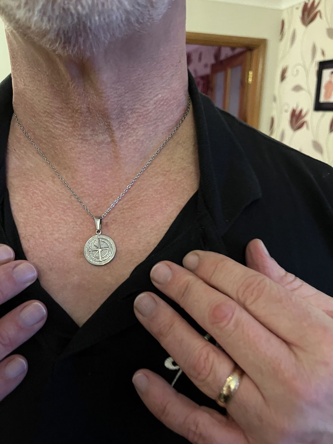 Customer photo review of "To My Husband" - Compass Pendant