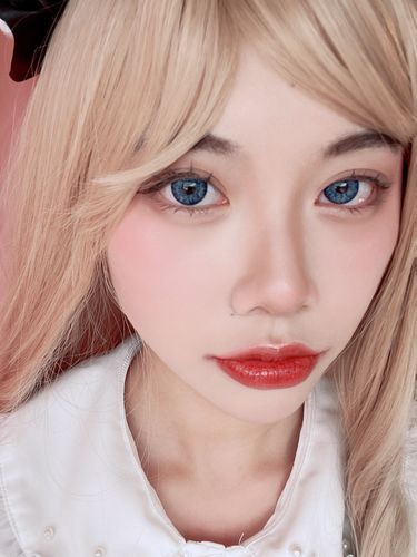 Customer photo review of Cocktail Blue Margarit Colored Contact Lenses