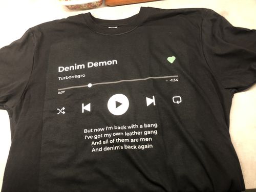 Customer photo review of Your Favorite Song T-Shirt Music Player