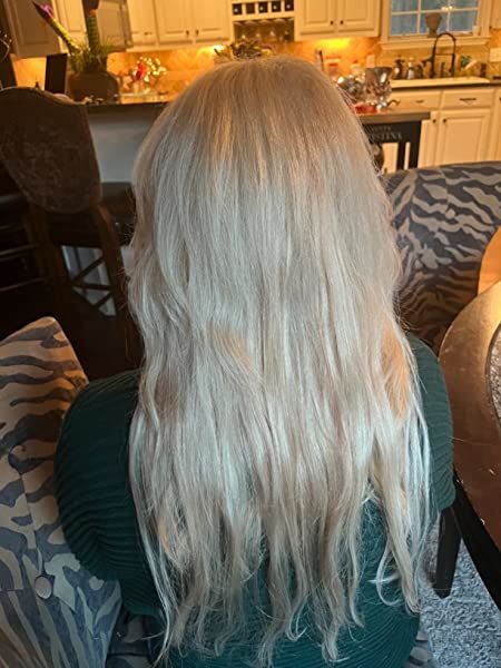 Customer photo review of Moresoo Human Hair Bundles Sew In Virgin Pu Weft Seamless Hair White Blonde (#1000)