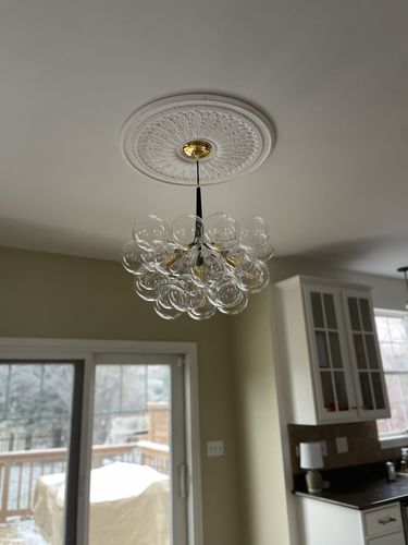 Customer photo review of Modern Clear Glass Bubble Cluster Chandelier