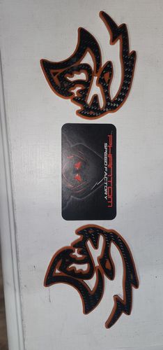 Customer photo review of Carbon Fiber Hellcat Fender Badge Set