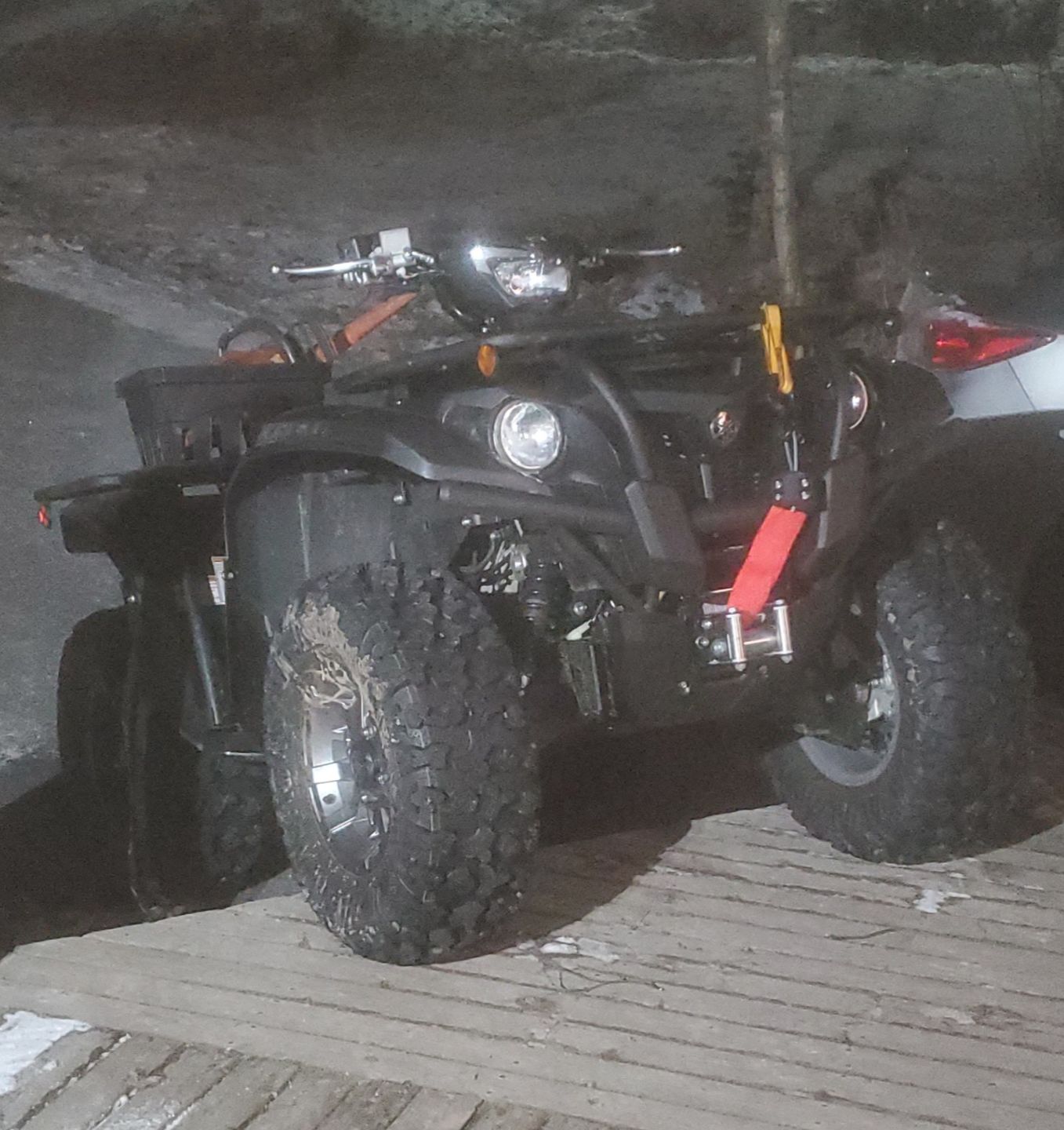 Customer photo review of Aluminum Footwell Skid Plates for Yamaha Kodiak 700