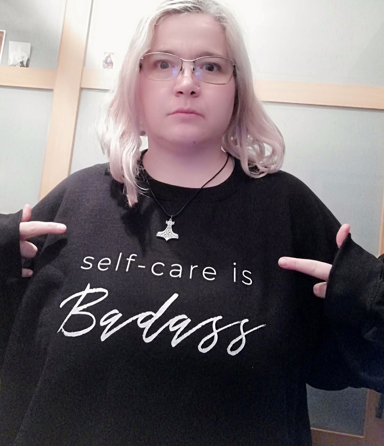 Customer photo review of Self-Care Is Badass Sweatshirt