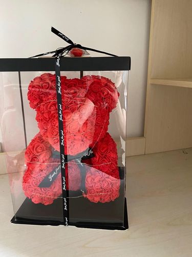 Customer photo review of Valentine's Rose Bear with Fairy Light & Gift Box