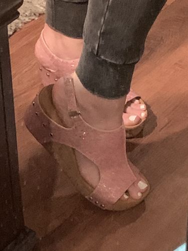 Customer photo review of Corky's Light Pink Glitter Carley Sandals