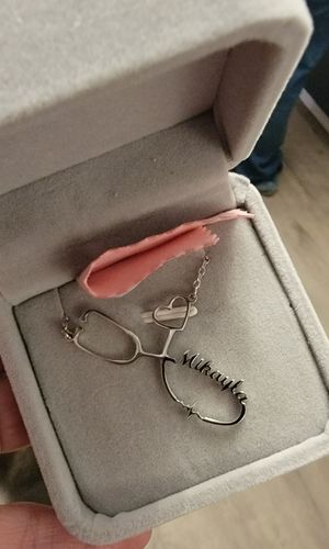 Customer photo review of Stethoscope Name Necklace EKG