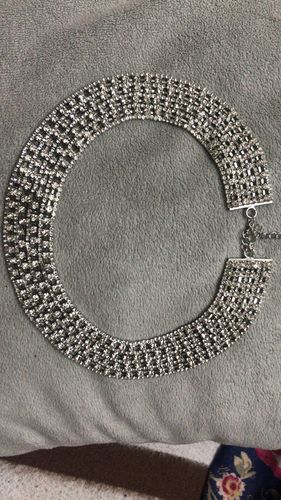 Customer photo review of Rubans Silver plated Handcrafted Rhinestone Necklace