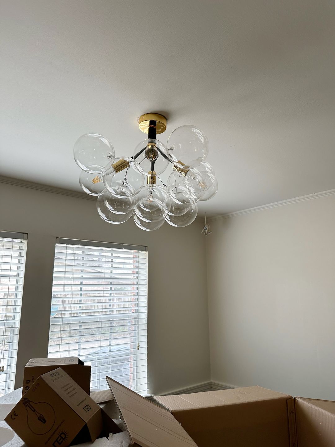 Customer photo review of Modern Cluster Glass Bubble Chandelier / Semi Flush