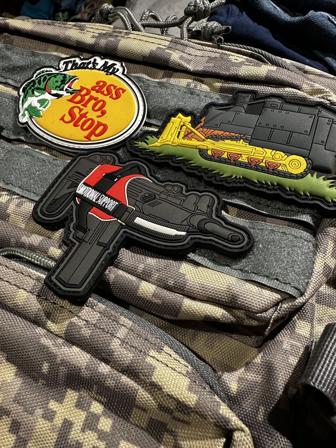 Customer photo review of Emotional Support Uzi Morale Patch