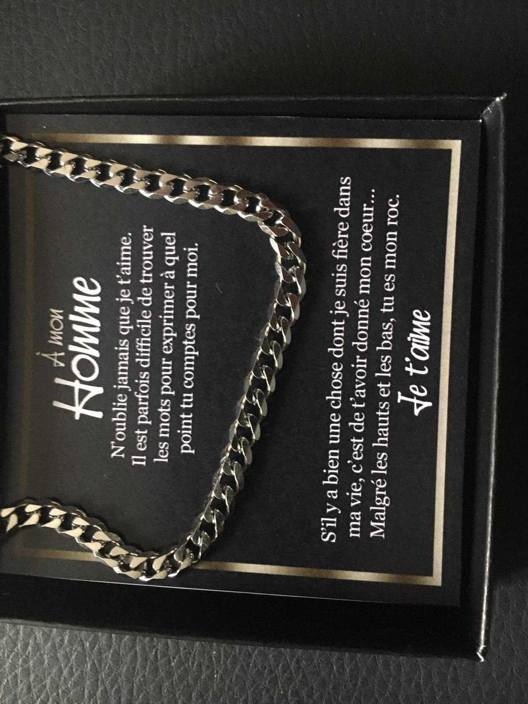 Customer photo review of ETERNITY • Chaine Déclaration d'amour Pour un Homme
