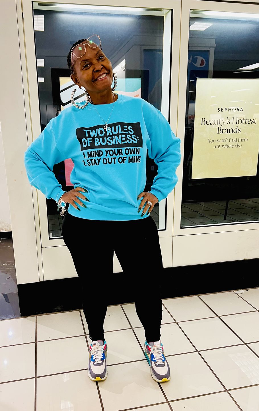 Customer photo review of Two Rules Of Business Sweatshirt