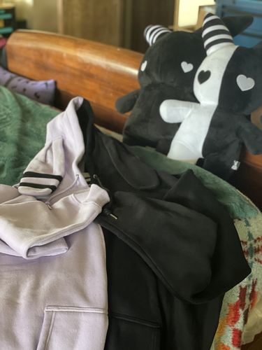 Customer photo review of Bunny Hoodie (LAVENDER/BLACK)
