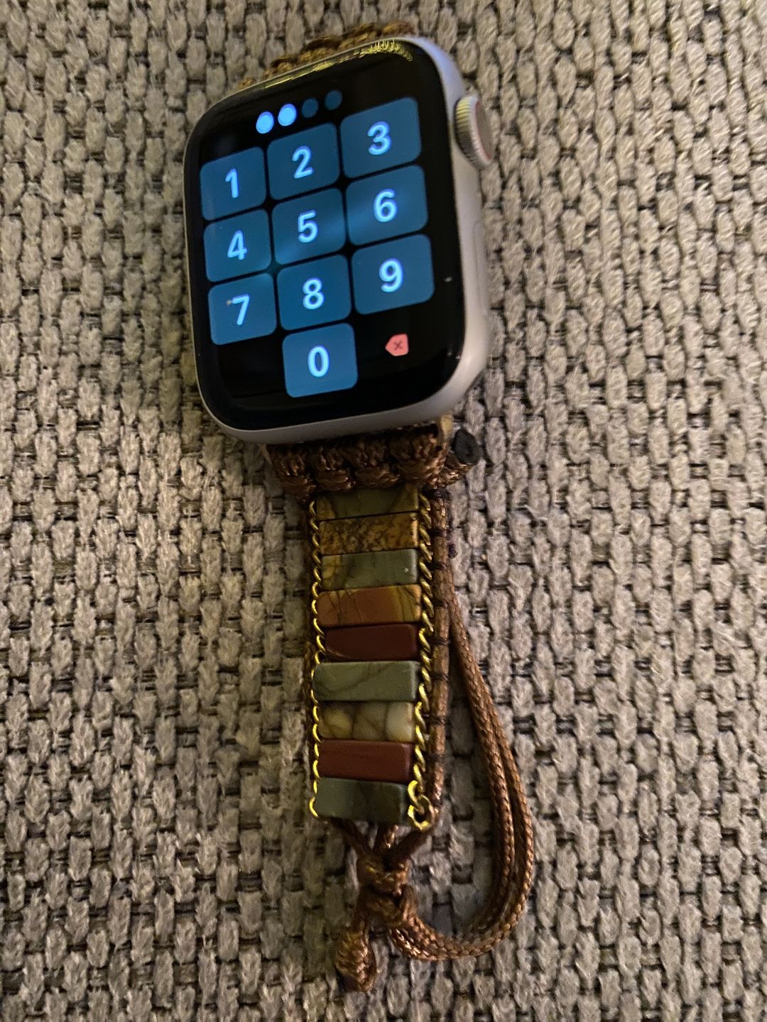 Customer photo review of Delicate Picasso Jasper Apple Watch Strap