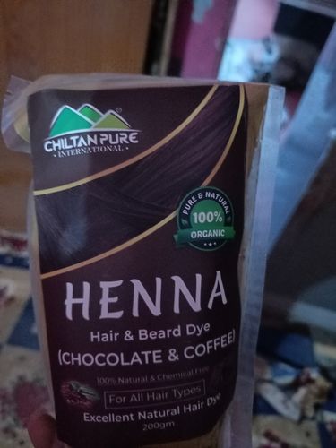 Customer photo review of Henna Hair and Beard Dye (Chocolate & Coffee) – Prevents Premature Hair Greying, Improves Scalp Health, Balances pH & Oil Production