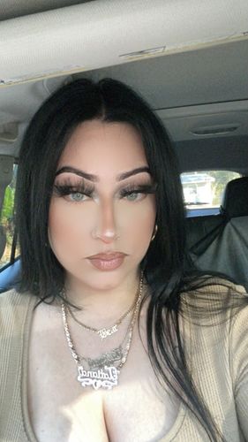 Customer photo review of Double Plated Heart Name Necklace with Hugs and Kisses Chain