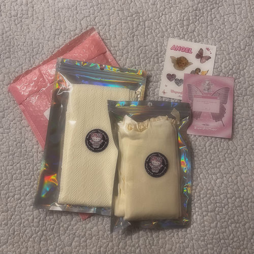 Customer photo review of Swann Lily Opaque Hearts Tights